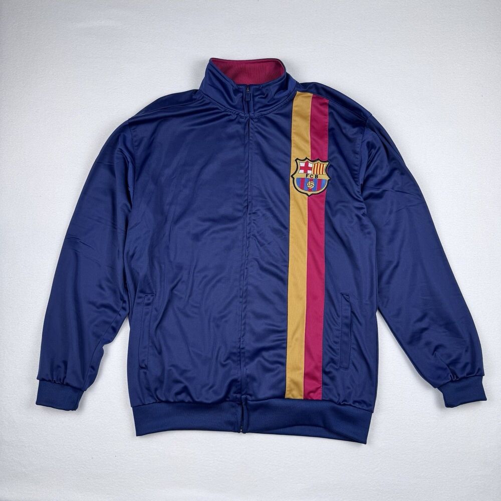 Fifth Sun FC Barcelona Soccer Full Zip Jacket Blue/Red/Yellow Size Large